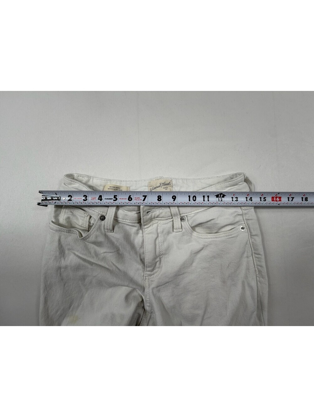 Universal Thread Mid Rise Skinny White Jeans Size 0 - Picture 5 of 13